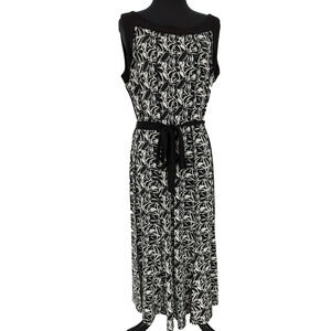 Perceptions N.Y. Woman's Black White Fit&Flare Gusset Dress Size 16 Stretch Flow